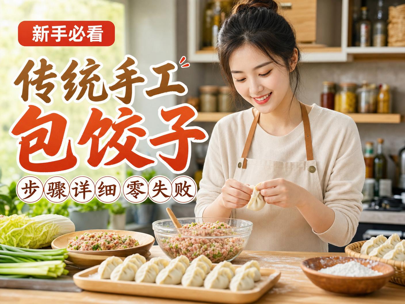 海角-【海角】传统手工包饺子教程传媒演示，步骤详细零失败