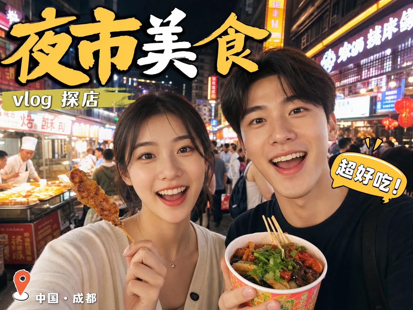 海角-【海角】成都夜市美食探店传媒Vlog，超好吃！